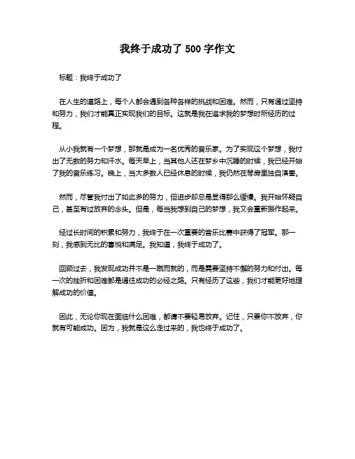 我终于成功了500字作文