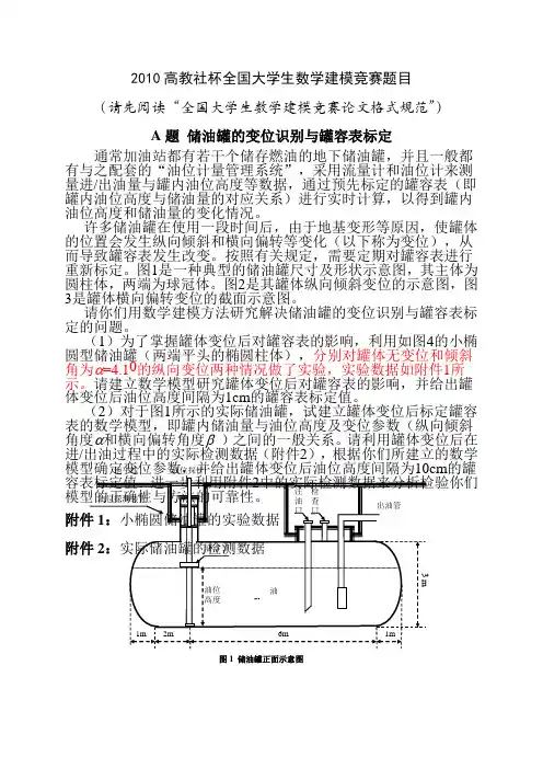 2010年数学建模试题(全部)