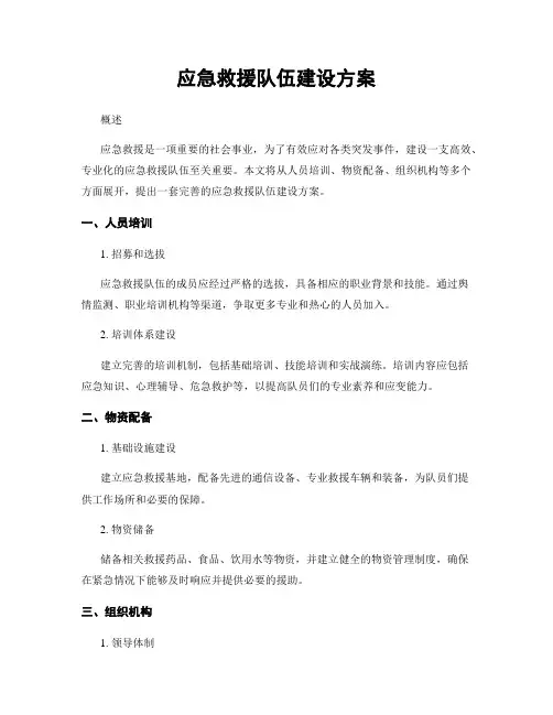 应急救援队伍建设方案