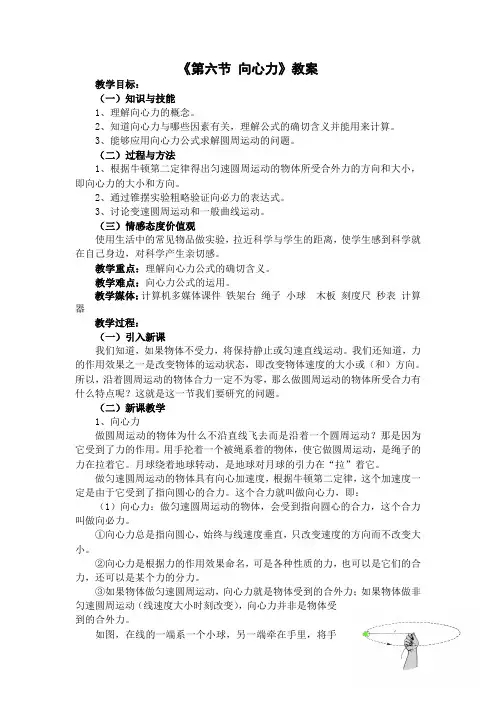 市级优质课竞赛一等奖向心力教案