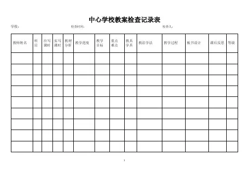 作业、教案、听课记录检查表