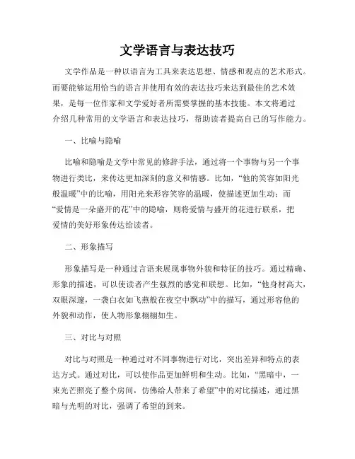 文学语言与表达技巧