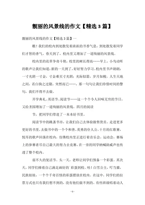 靓丽的风景线的作文【3篇】