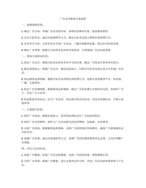 广告活动策划方案流程