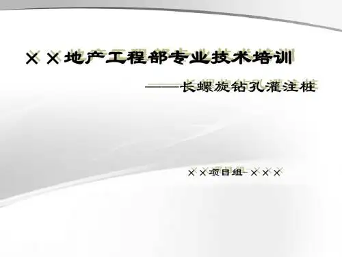长螺旋钻孔灌注桩技术培训