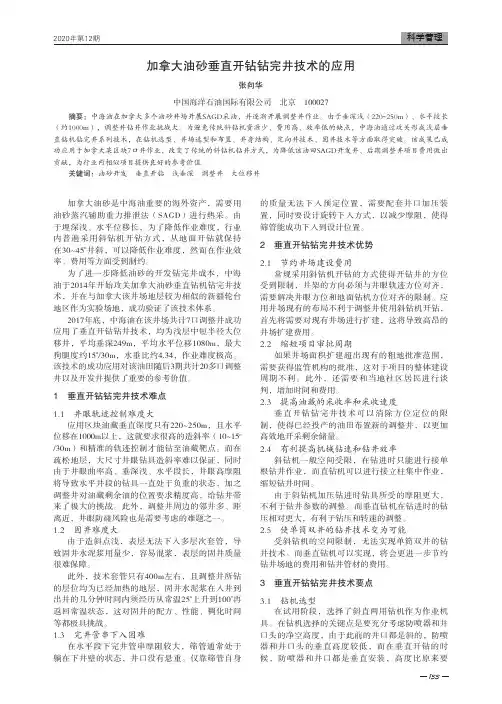 加拿大油砂垂直开钻钻完井技术的应用