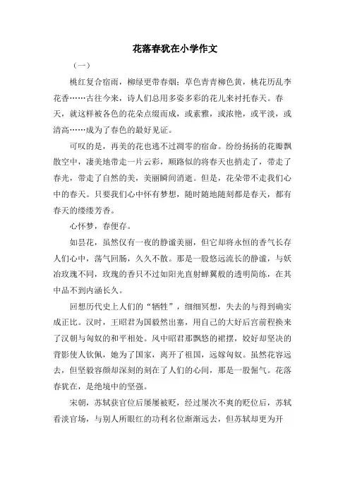 花落春犹在小学作文
