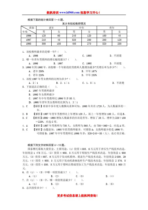 2014年云南省公务员行测考试资料分析考点习题