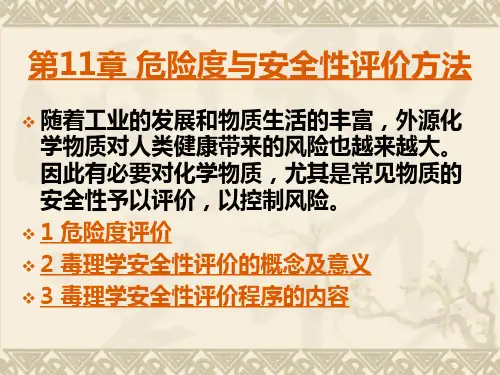12第11章 危险度与安全性评价方法