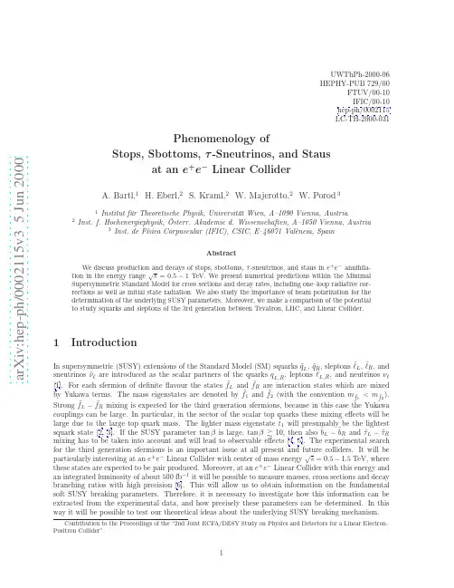 Phenomenology of stops, sbottoms, tau-sneutrinos, and staus at an e+e- Linear Collider