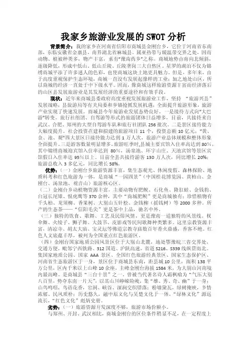 我家乡旅游业发展的SWOT分析.doc