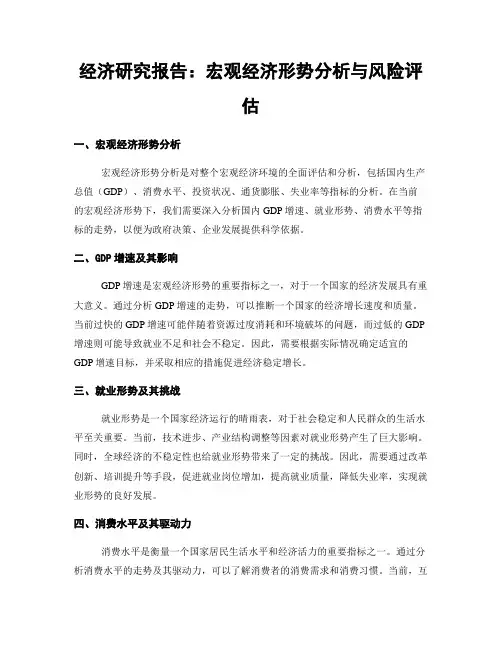 经济研究报告：宏观经济形势分析与风险评估