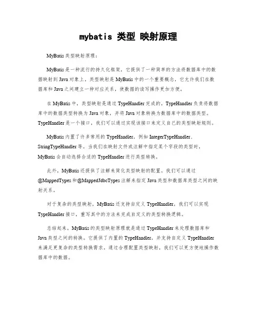 mybatis 类型 映射原理