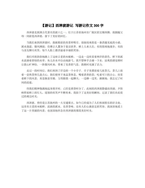 【游记】西津渡游记 写游记作文300字
