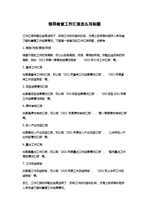 领导检查工作汇报怎么写标题