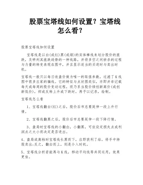 股票宝塔线如何设置?宝塔线怎么看?