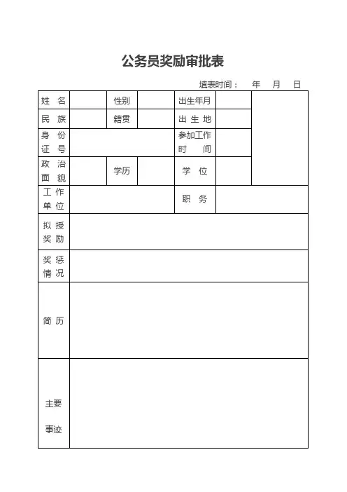 公务员奖励审批表[122]