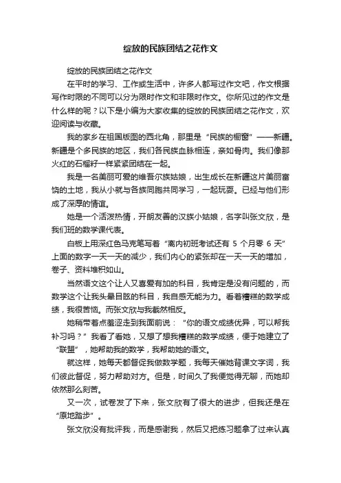绽放的民族团结之花作文