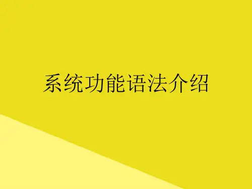 系统功能语法介绍PPT资料(正式版)