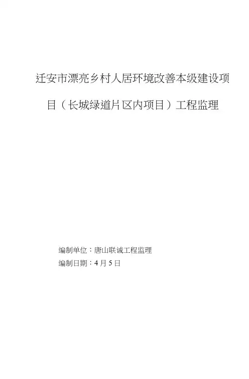 美丽乡村片区内监理规划方案