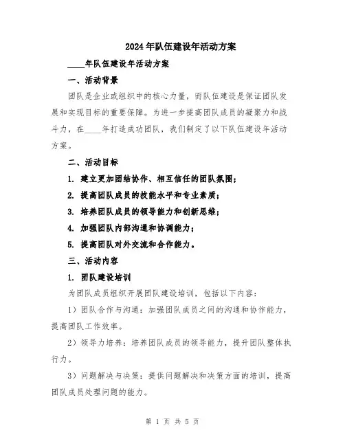 2024年队伍建设年活动方案