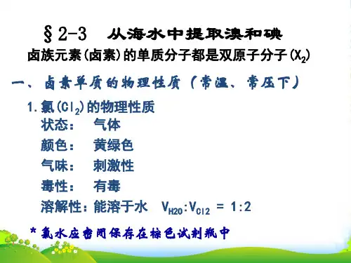 高一化学《从海水中提取溴和碘》课件沪科版