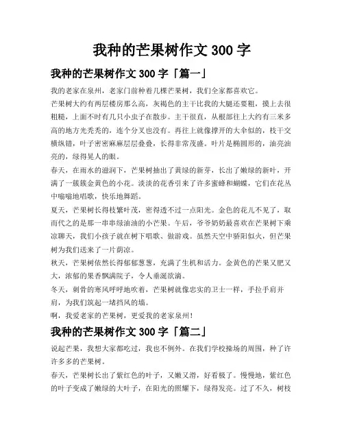 我种的芒果树作文300字