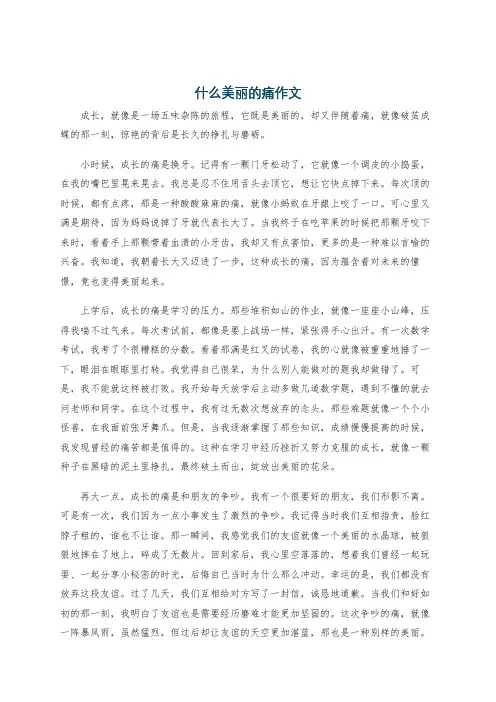 什么美丽的痛作文