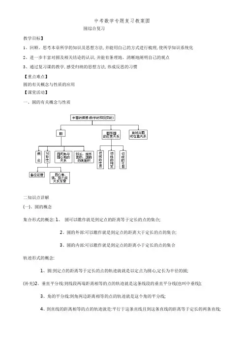 中考数学专题复习教案圆
