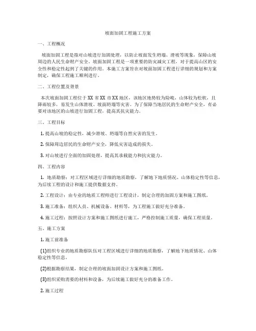 坡面加固工程施工方案