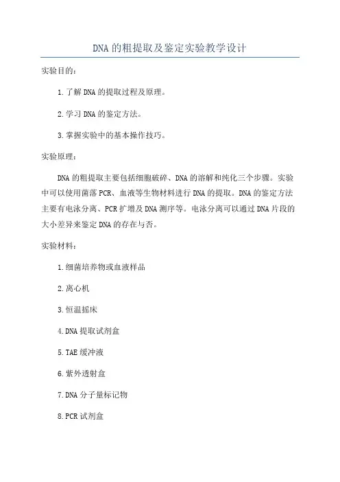 DNA的粗提取及鉴定实验教学设计