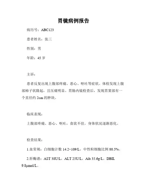 胃镜病例报告