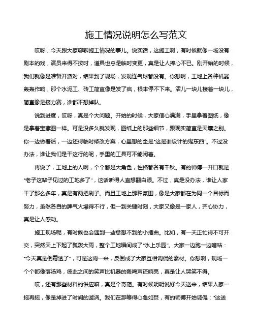 施工情况说明怎么写范文