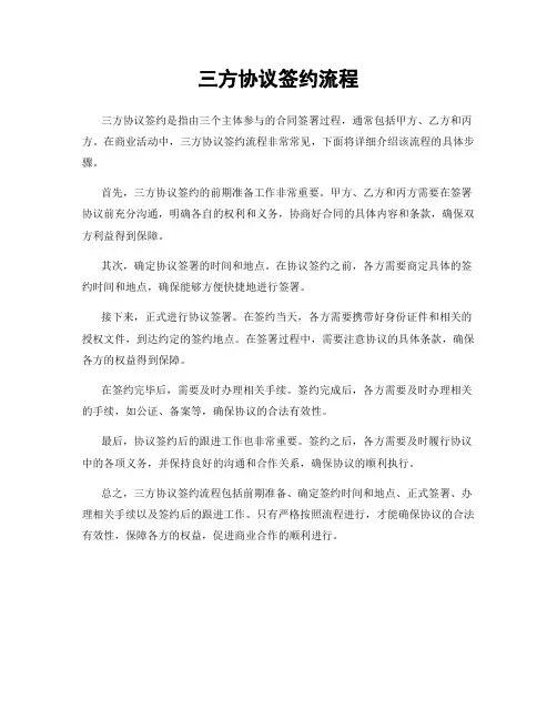 三方协议签约流程
