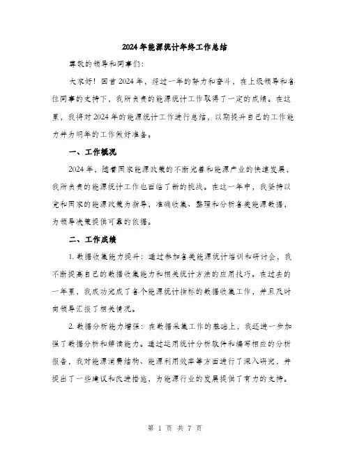 2024年能源统计年终工作总结(2篇)