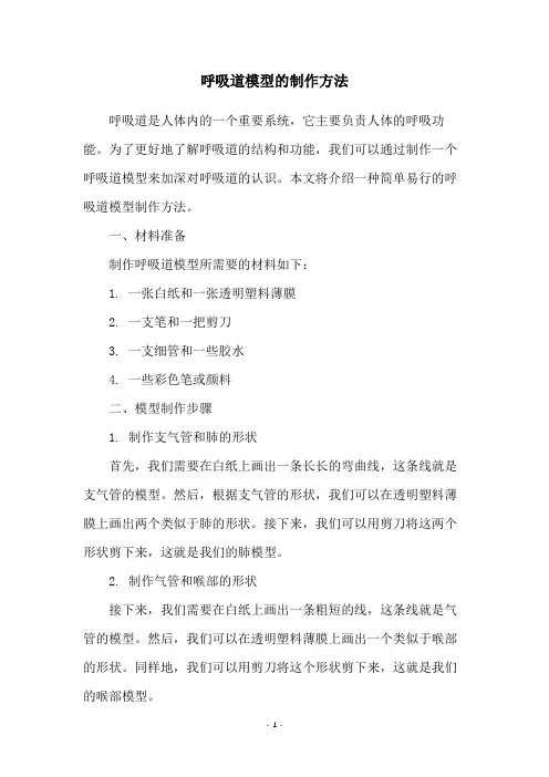 呼吸道模型的制作方法