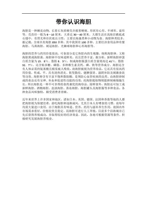 带你认识海胆