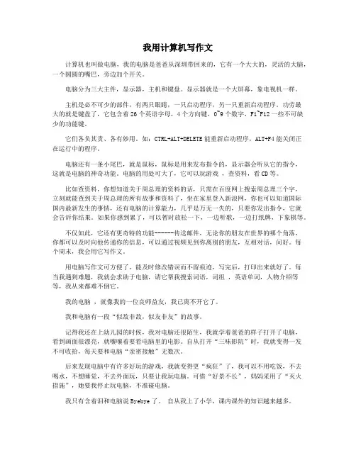 我用计算机写作文