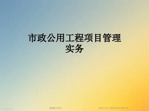 市政公用工程项目管理实务