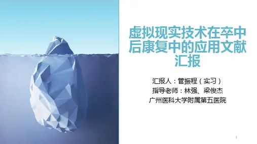 VR在脑卒中后康复的应用文献汇报