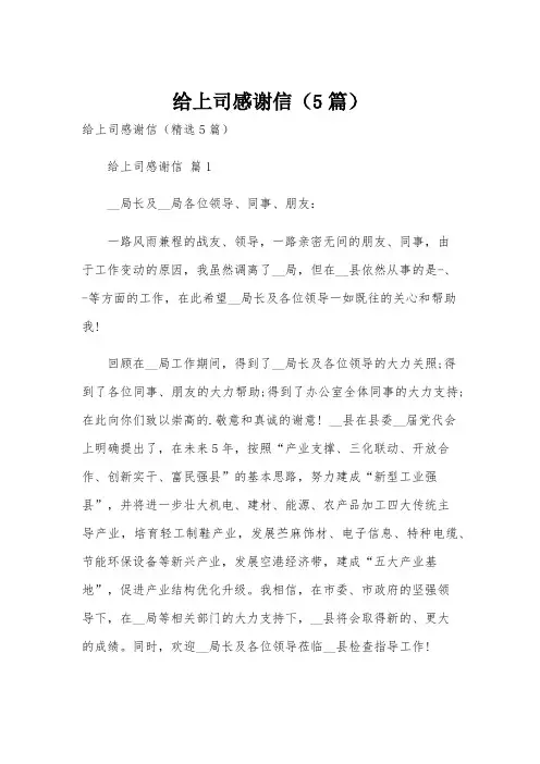 给上司感谢信(5篇)