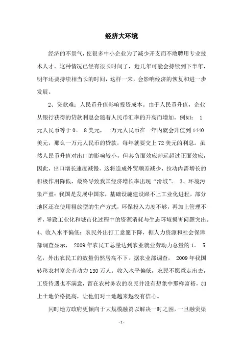 经济大环境