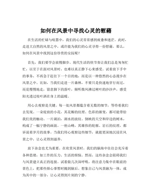 如何在风景中寻找心灵的慰藉