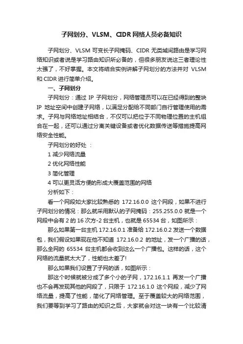 子网划分、VLSM、CIDR网络人员必备知识
