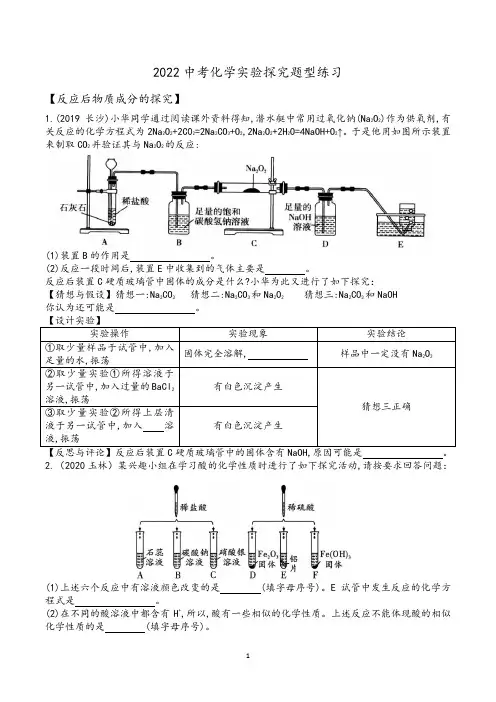 2022实验探究题型练习