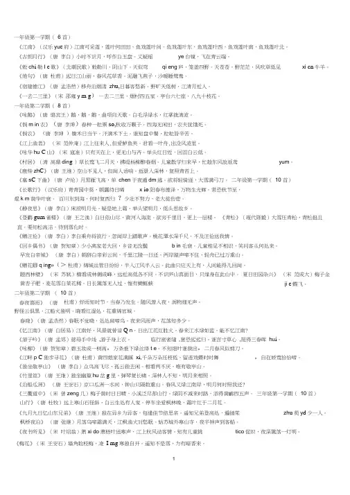 (完整版)小学生必背古诗词120首(考试必备)