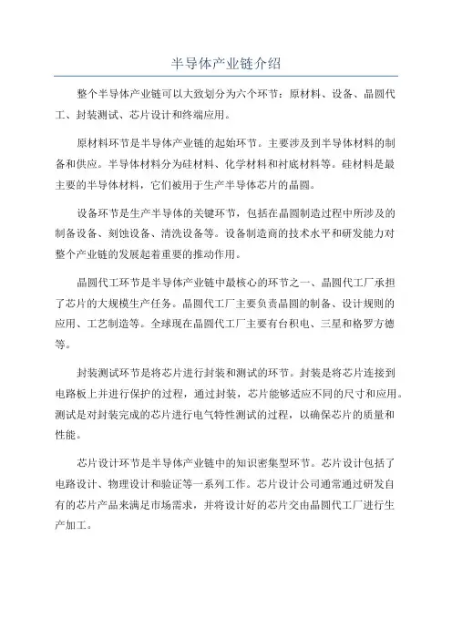 半导体产业链介绍
