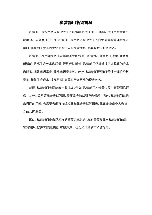 私营部门名词解释