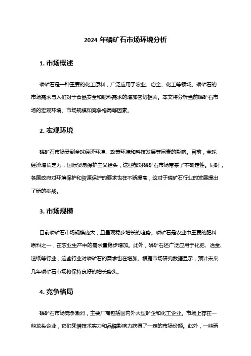 2024年磷矿石市场环境分析