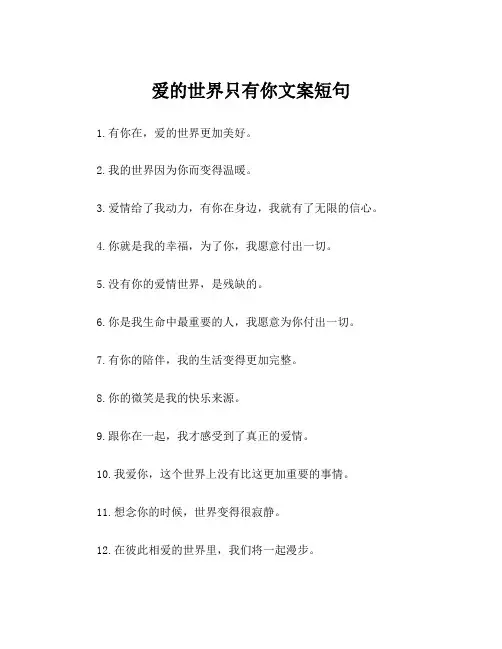 爱的世界只有你文案短句